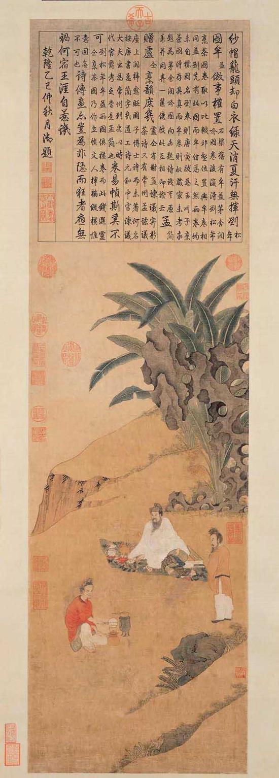 钱选 《卢仝烹茶图》(宋)