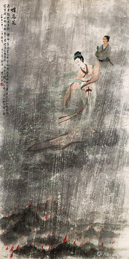 傅抱石 1958年作 《蝶恋花》 1.334亿元 中国嘉德拍卖