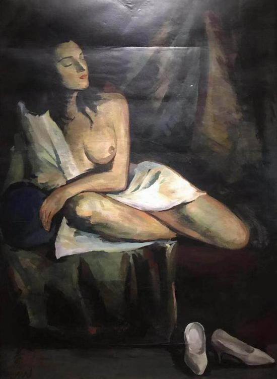林风眠,《思》,纸本胶彩,109x78厘米,1920年代,私人收藏