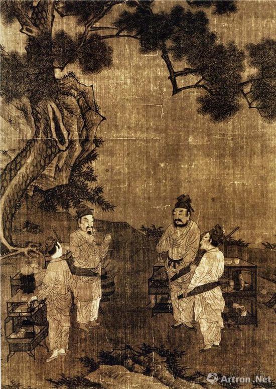 南宋 刘松年(传) 斗茶图 57cm×60cm 台北故宫博物院藏