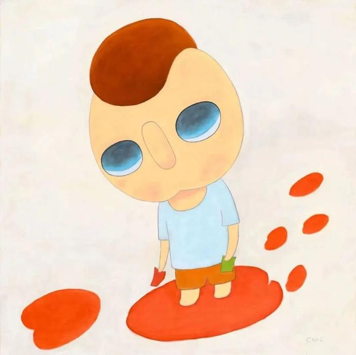 蔡万霖《why why》 80×80cm 油画 2022