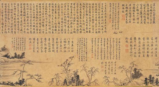 《富春山居图》 子明卷局部 乾隆皇帝的题跋