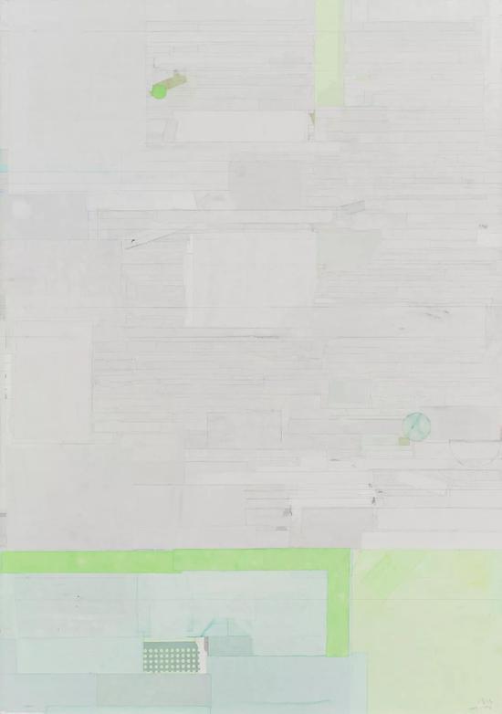 梁铨 星的空间之二,之三 200×140cm×2 ,色、墨、宣纸拼贴于亚麻布 2009-2011