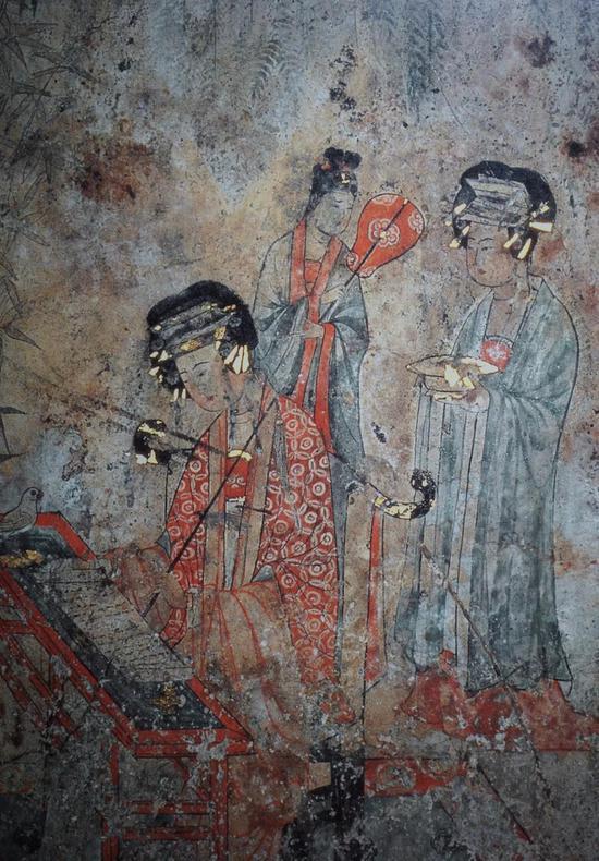 辽 《颂经图》(局部) 内蒙赤峰市阿鲁科尔沁旗东沙布日台乡宝山村辽墓壁画