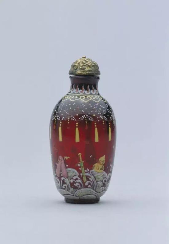 玻璃胎画珐琅暗八仙鼻烟壶,清乾隆