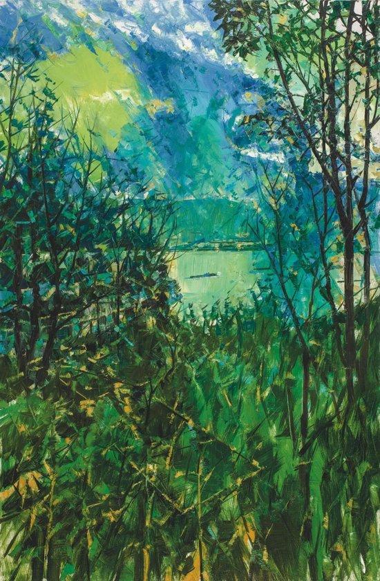《富春山旅图·三江芳草》,布面油画,138 × 90 cm,2023
