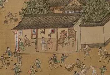 ▲明 仇英 《清明上河图》里的画廊