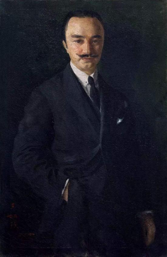 王如玖,《肖像》,布面油彩 99x63.5厘米,1916年,私人收藏