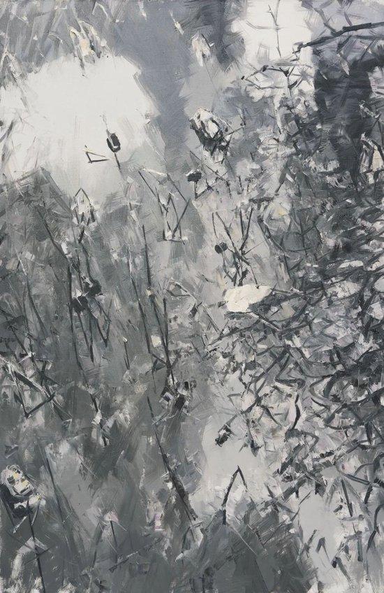 《湘湖未荷(二)》,布面油画,138 × 90 cm,2023