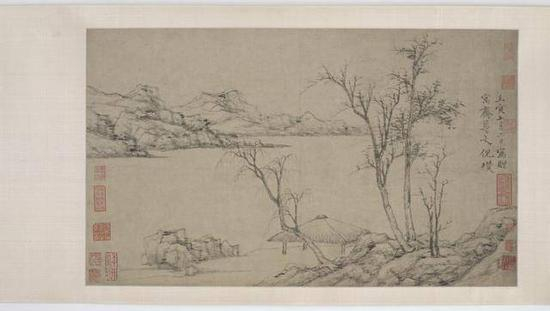 图18:清人画 倪瓒疏林山水 弗利尔美术馆藏