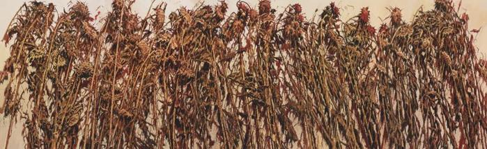 《秋葵会否变红》,布面油画,280 × 900 cm,2008