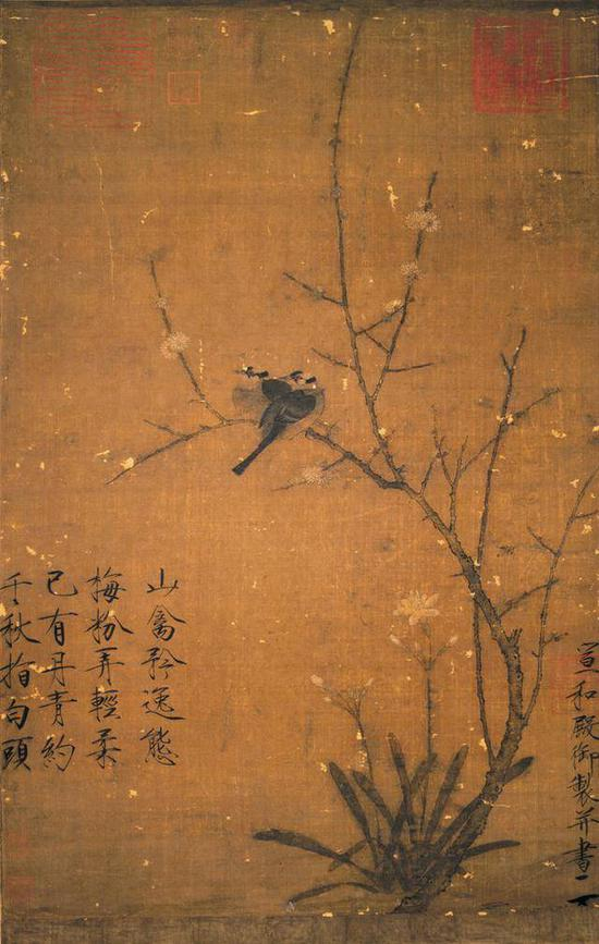 图10:传宋 赵佶蠟梅山禽 台北故宫藏