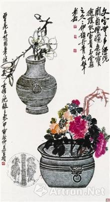 吴昌硕《玉堂富贵》,上海朵云轩首届拍卖会拍品