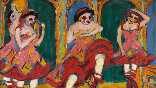 《查尔达斯舞者》(Czardas Dancers),恩斯特·路德维希·基希纳,1908年