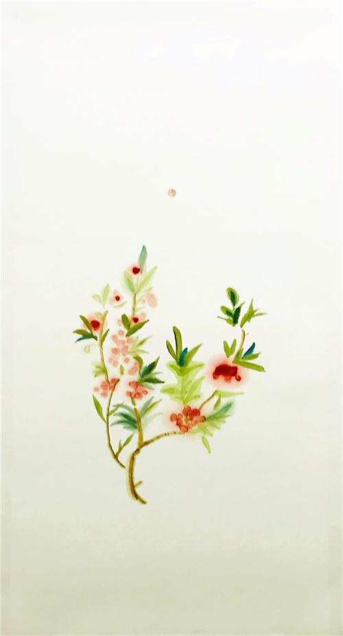 (梅一作品赏析:《柔蓝花草》1m0.5m)