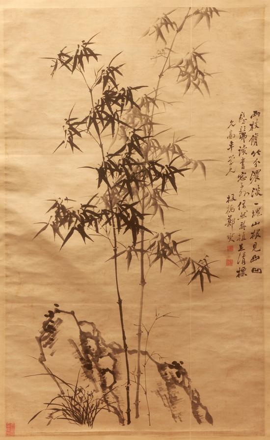 清 郑燮 《竹石图轴 》山东博物馆藏