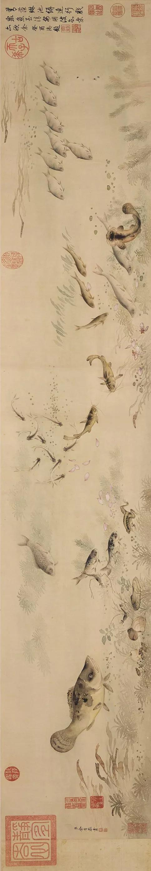 ▌余省《鱼藻图》  纸本设色  清宫旧藏