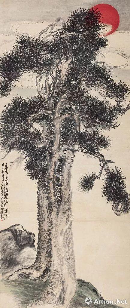 吴昌硕、顾西津《红日苍松》 350.75万元 超估价数十倍 北京翰海拍卖