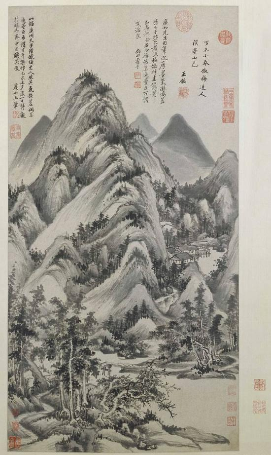 清 王鉴《仿梅道人溪亭山色图》轴 故宫博物院藏
