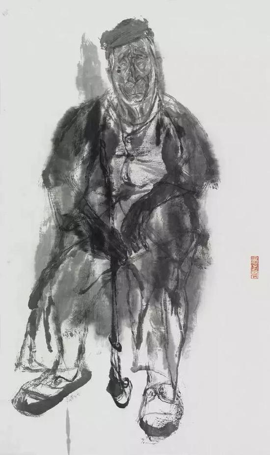 人物四 / 梁占岩 / 纸本水墨 / 2018 年