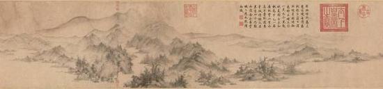 图6:南宋 李氏笔(旧传李公麟) 潇湘卧游图卷(局部)东京国立博物馆藏