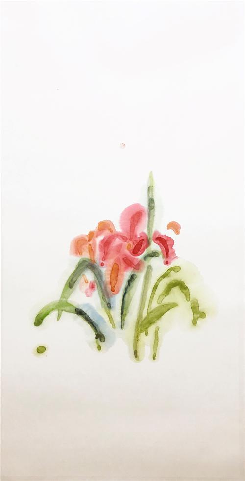 (梅一作品赏析:《湿花娇颜》1m0.5m)