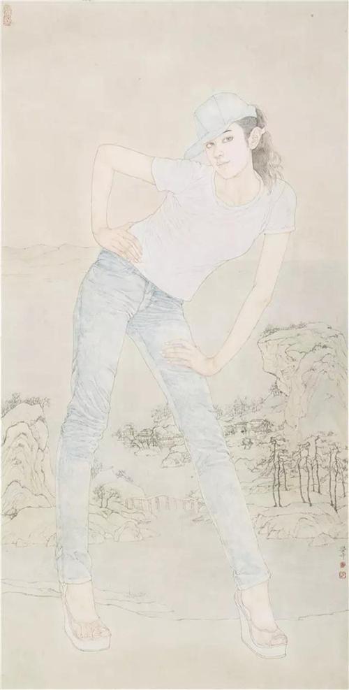 《千里江山图二》136×68cm 2009年