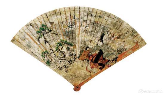 (日)彩绘柏扇 12世纪后期 严岛神社藏
