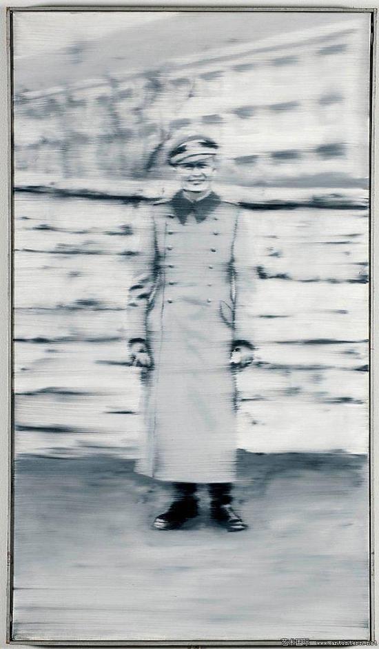 里希特《鲁迪舅舅》(Uncle Rudi)布面油画,87x 50cm,1965年