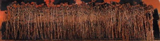 《无地花》,布面油画,280 × 1080 cm,2010