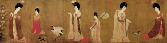 唐·周昉《簪花仕女图》,辽宁省博物馆藏