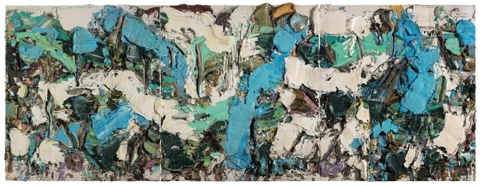 《失去白云》,布面油画,180 x 480 cm,2017
