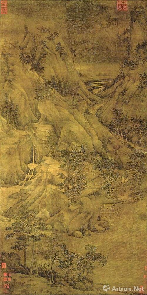传五代董元《溪岸图》,王季迁旧藏,大都会艺术博物馆藏
