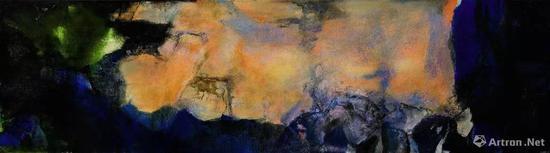 赵无极《1985年6月至10月》 油画画布(三联屏) 280 x 1000 cm 1985年作