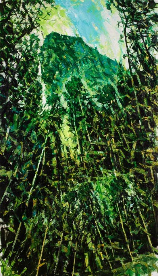 《树山》,布面油画,198 × 112 cm,2022