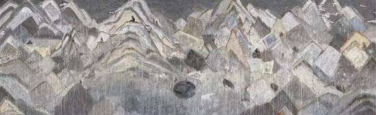 四维之一,纸本水墨,180×576cm, 2018
