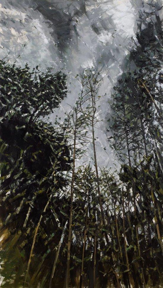《幽山》,布面油画,198 × 112 cm,2022