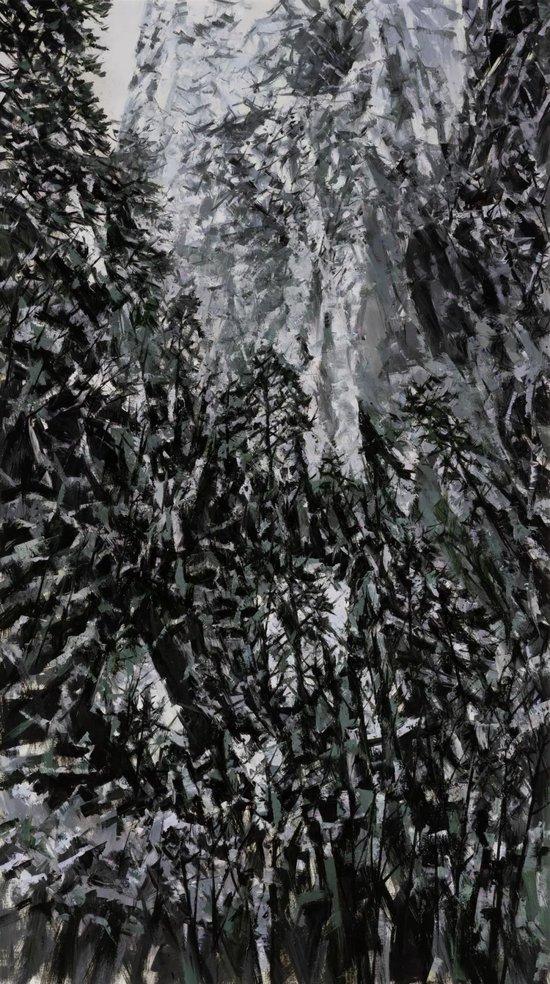 《壁山》,布面油画,198 × 112 cm,2023