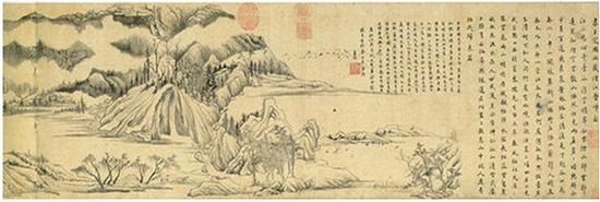 台北故宫藏董其昌《烟江叠嶂图》(局部)