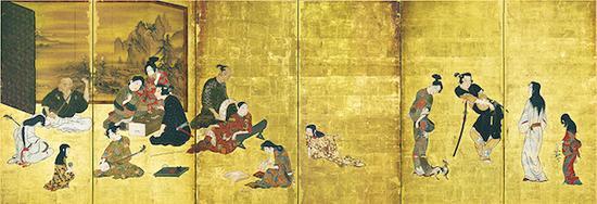 国宝 风俗图屏风(彦根屏风) 江户时代(17世纪) 滋贺彦根城博物馆藏