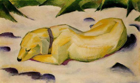 弗朗兹·马克,雪中的狗,1910