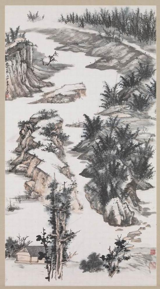 《张大千画八德园景》