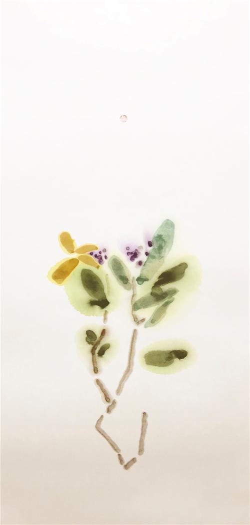 (梅一作品赏析:《欹眠花开》1m0.5m)