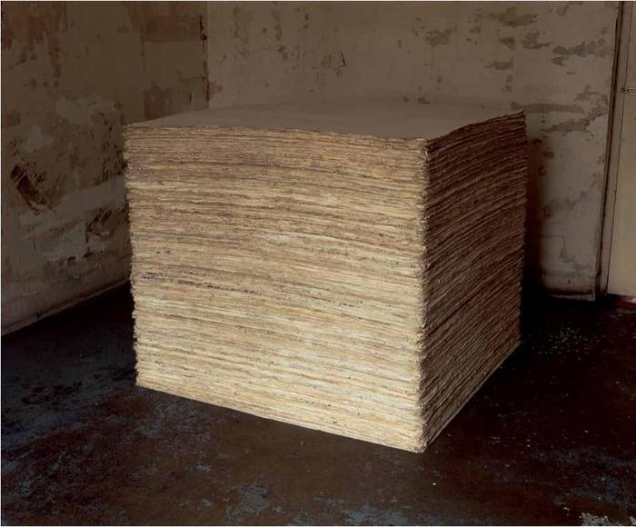 《方阵计划》,一立方体宣纸在北京,宣纸,100 x 100 x 100 cm,北京,1988