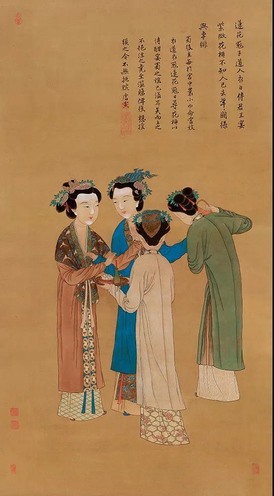 明 唐寅 王蜀宫妓图124.7cm×53.6cm 故宫博物院藏