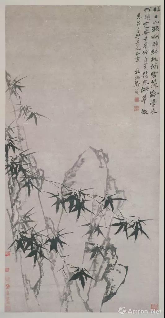 郑燮 墨笔《竹石图》轴