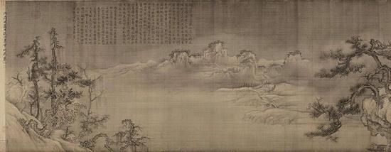 北宋 王诜 《渔村小雪图》局部 故宫博物院藏