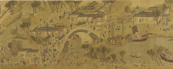图24:清人画 仇英清明上河图 弗利尔美术馆藏