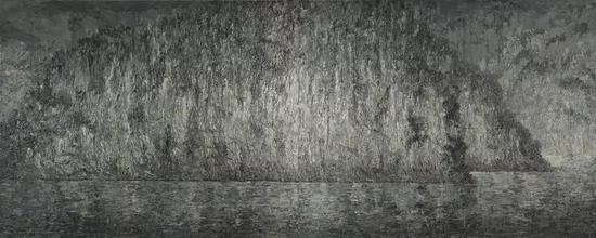山水系列,布面油画7x2.5米,2011