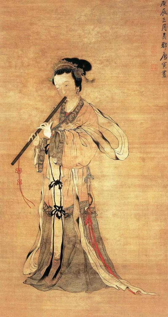 明代 唐寅《吹箫图》